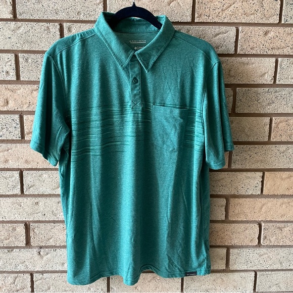 Columbia Men’s LG Omni-Wick Green Polo - Picture 2 of 7